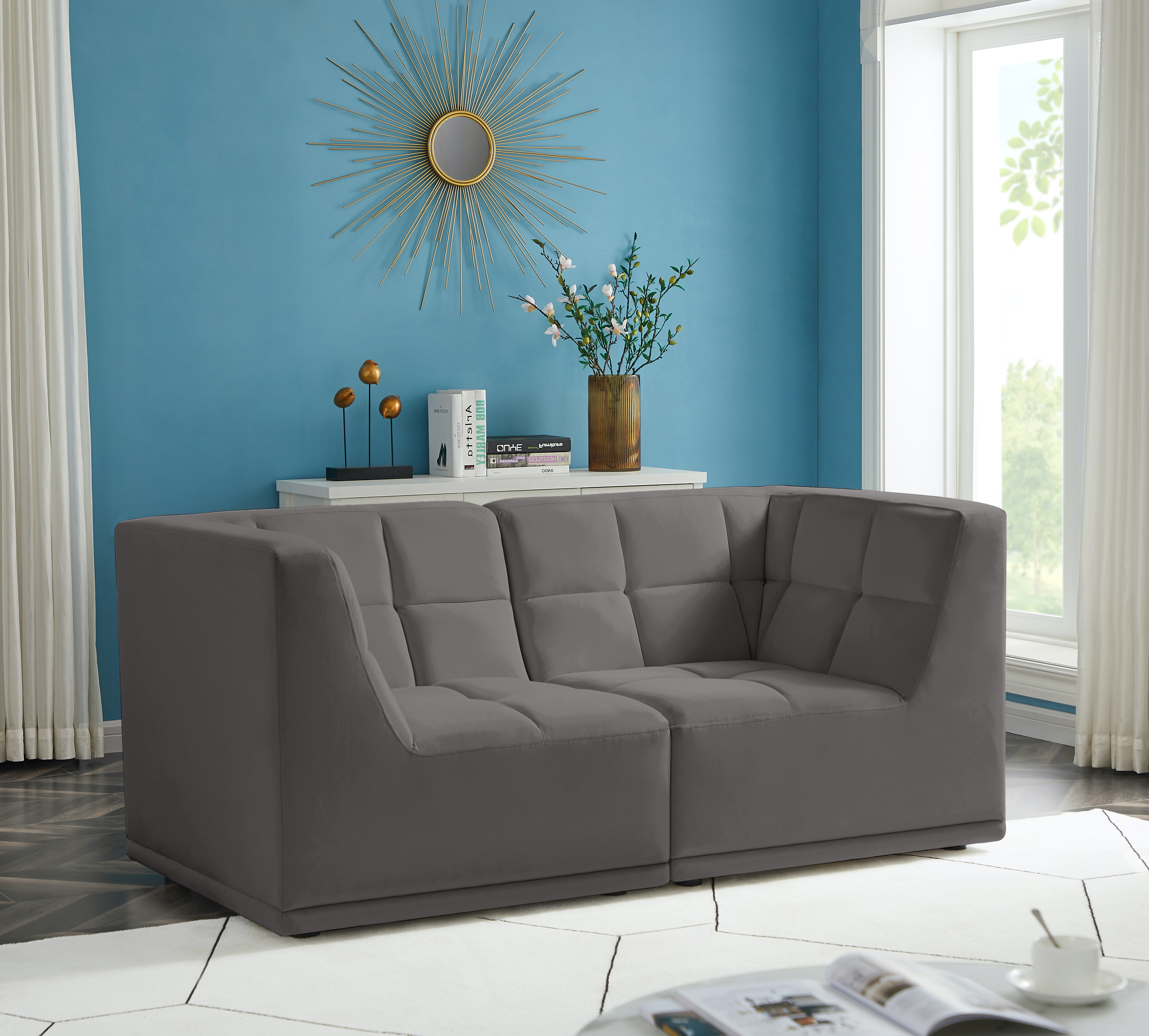 Relax 68" Velvet Modular Sofa