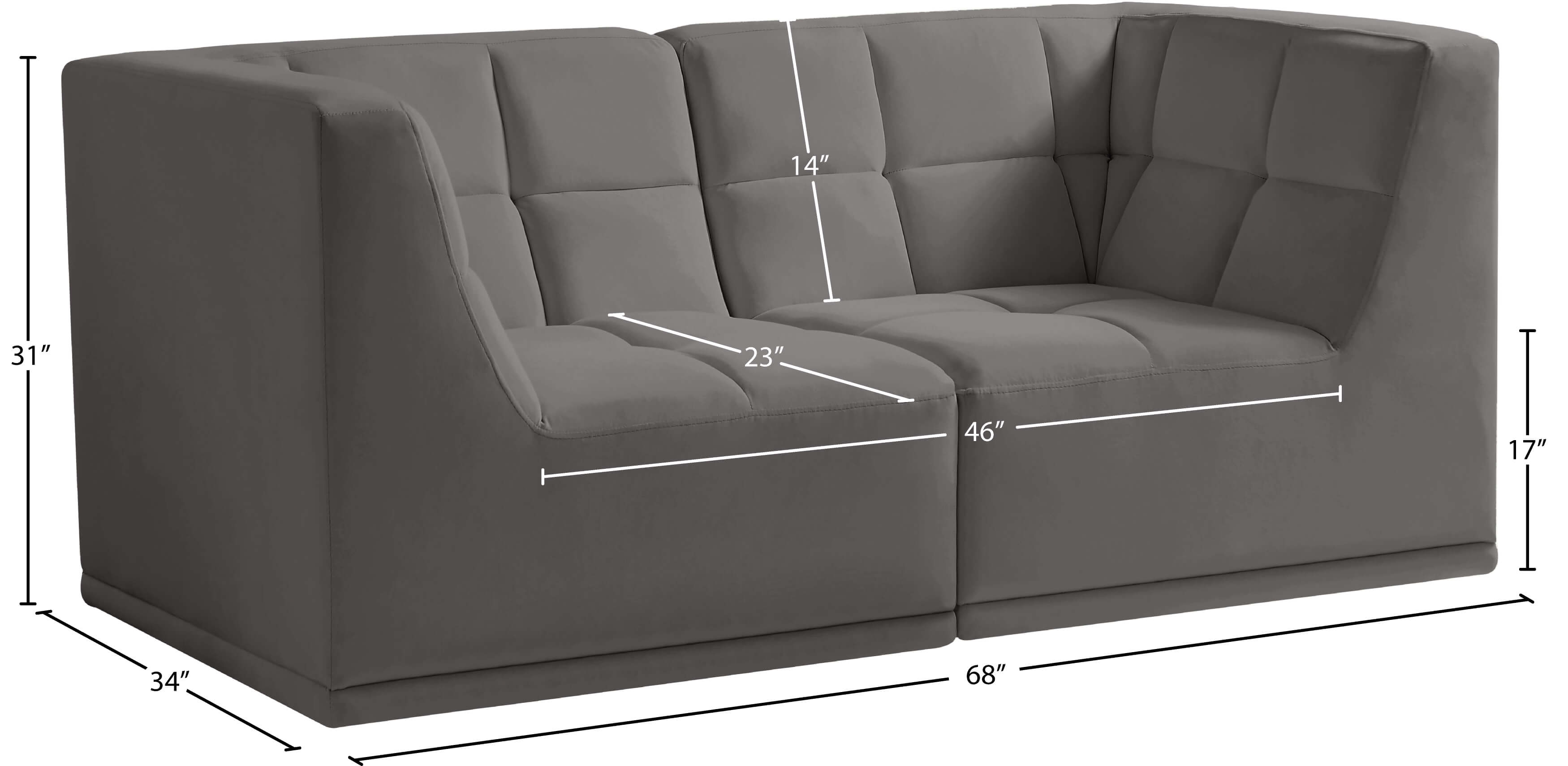Relax 68" Velvet Modular Sofa