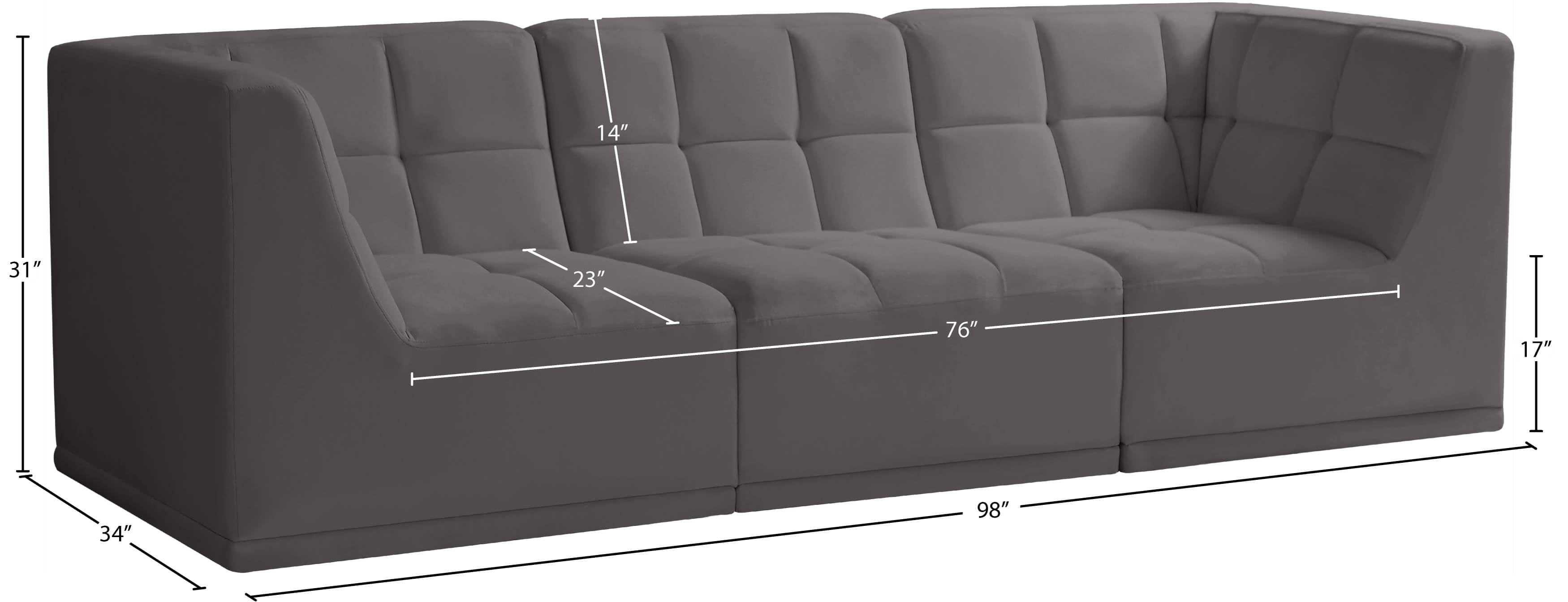 Relax 98" Velvet Modular Sofa