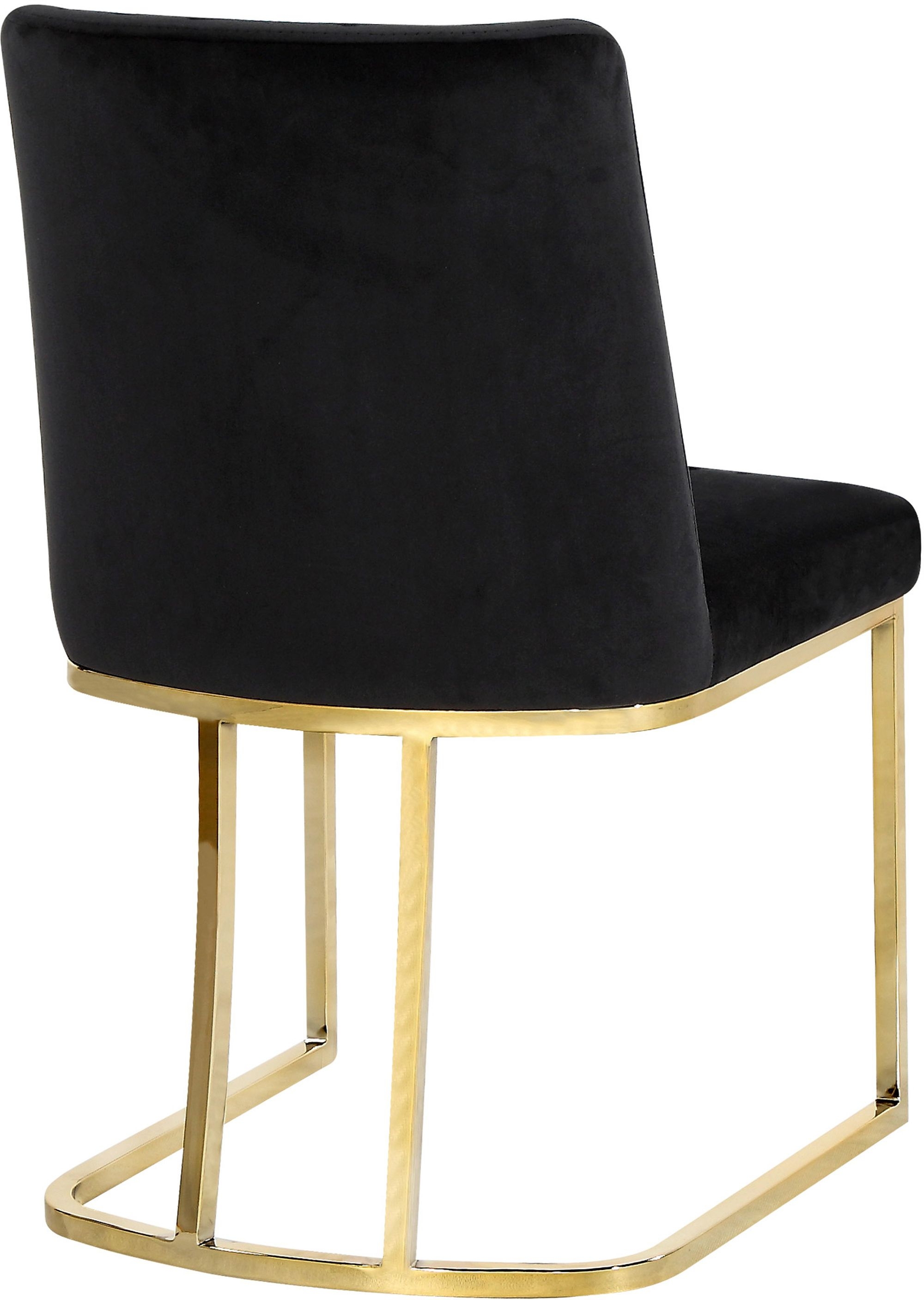 Heidi Velvet Dining Chair with Polished Metal Frame