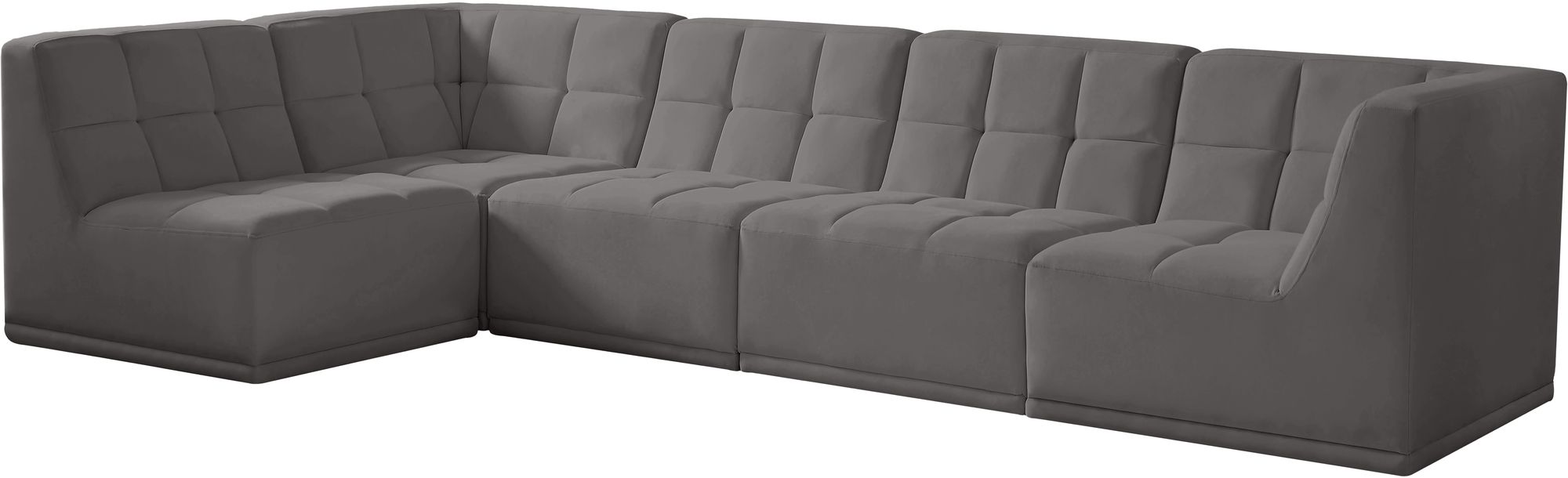 Relax 128" 5-Piece Velvet Modular Sectional