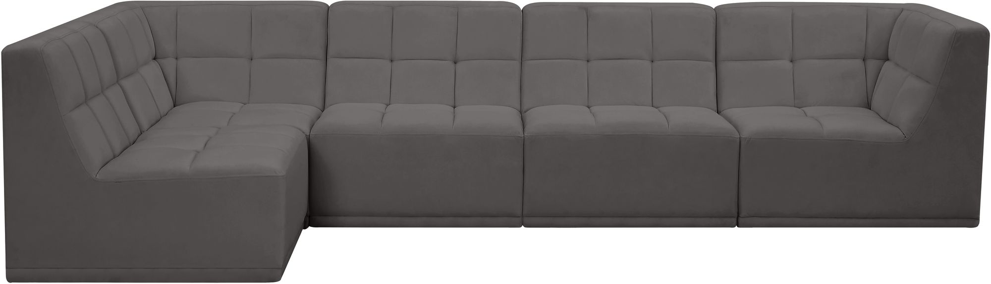 Relax 128" 5-Piece Velvet Modular Sectional