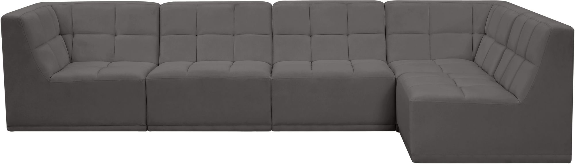 Relax 128" 5-Piece Velvet Modular Sectional