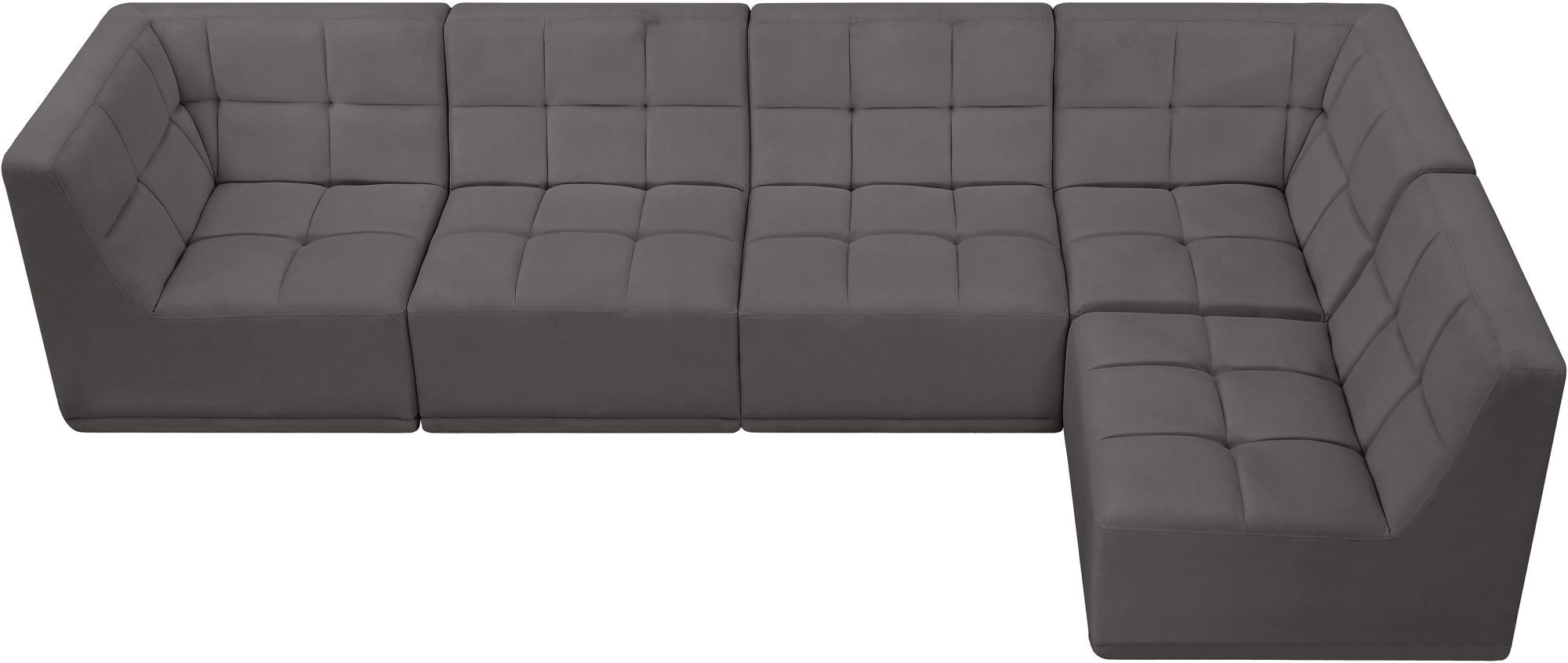Relax 128" 5-Piece Velvet Modular Sectional