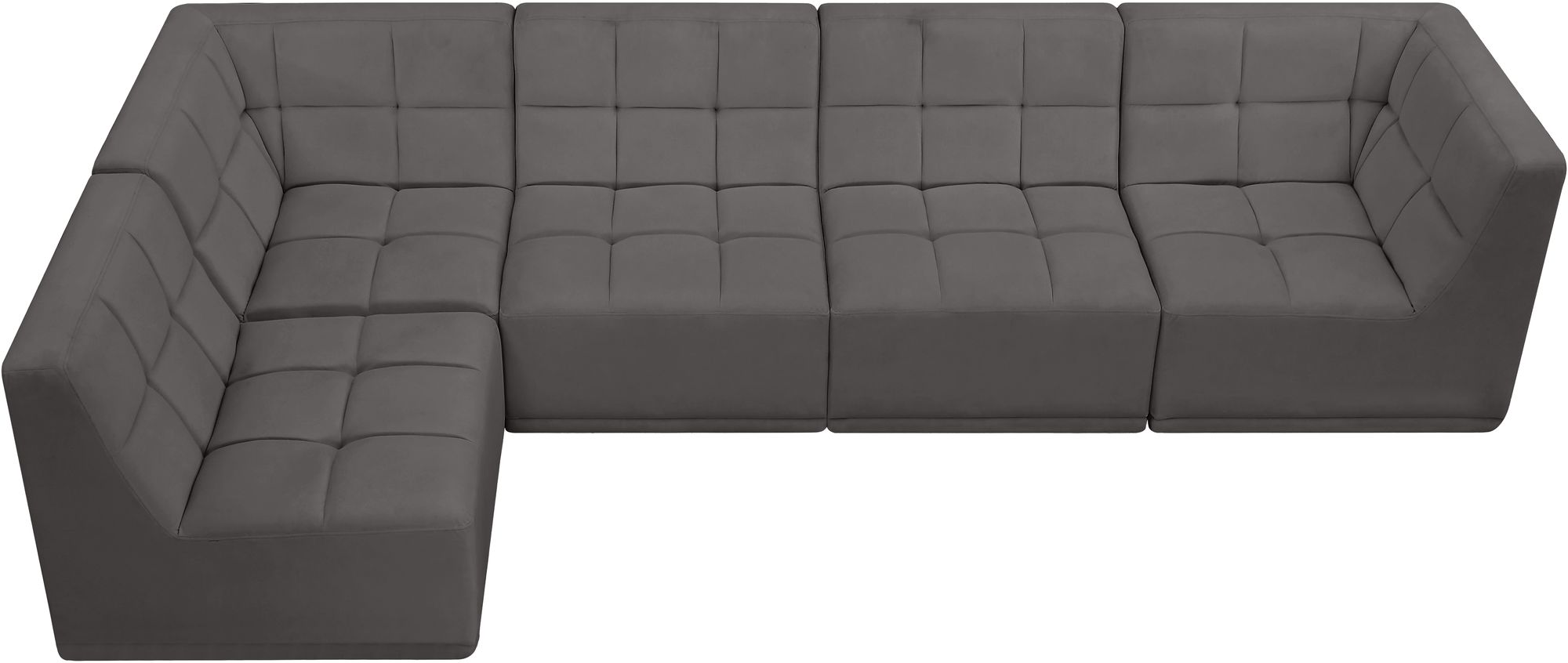 Relax 128" 5-Piece Velvet Modular Sectional