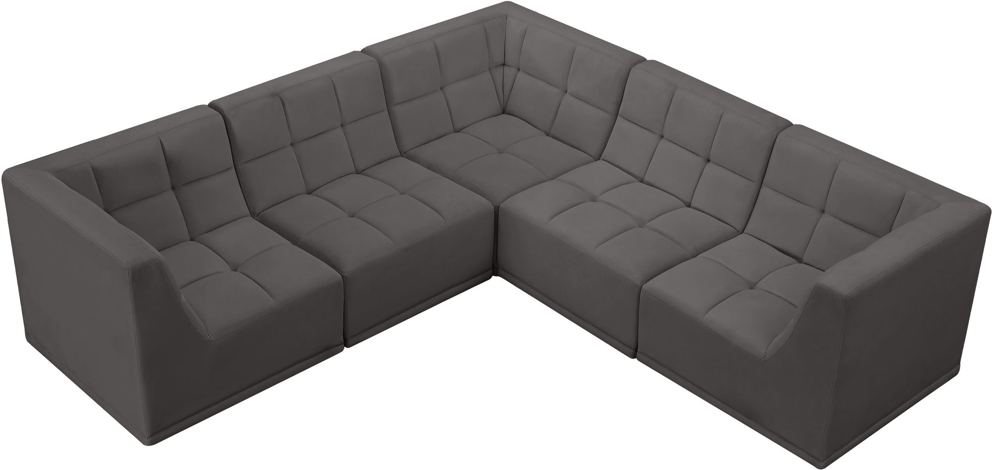 Relax 98" 5-Piece Velvet Modular Sectional