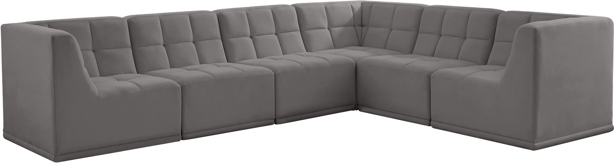 Relax 128" 6-Piece Velvet Modular Sectional