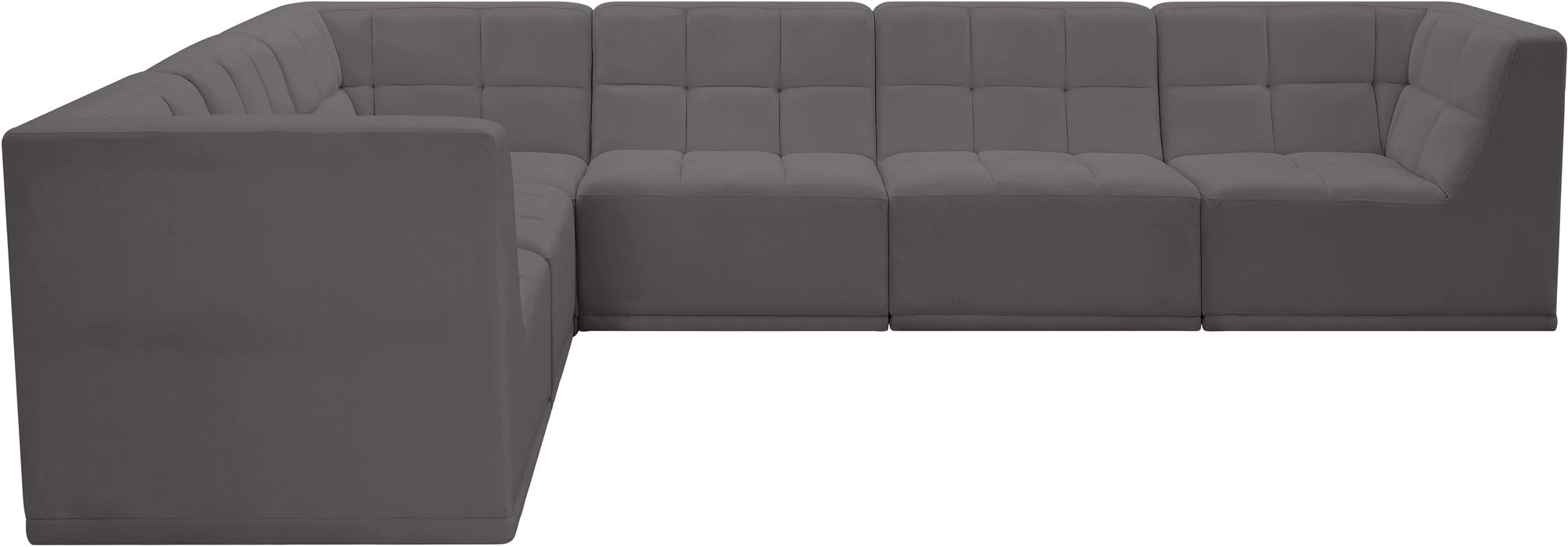 Relax 128" 6-Piece Velvet Modular Sectional