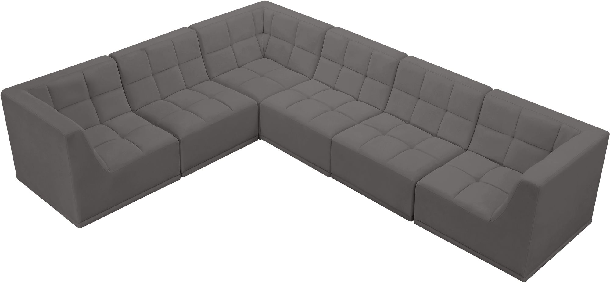 Relax 128" 6-Piece Velvet Modular Sectional