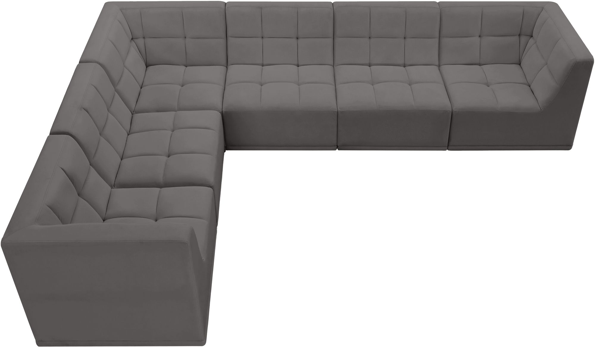 Relax 128" 6-Piece Velvet Modular Sectional