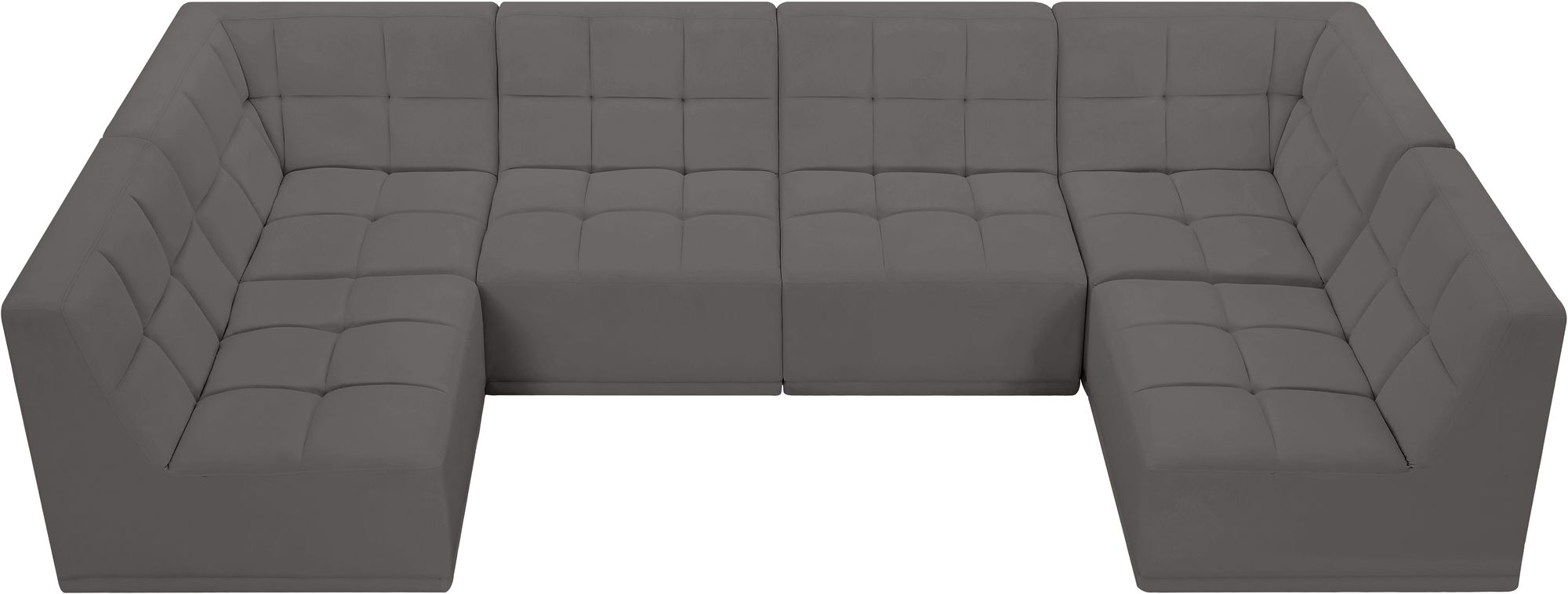 Relax 128" 6-Piece Velvet Modular U-Shape Sectional