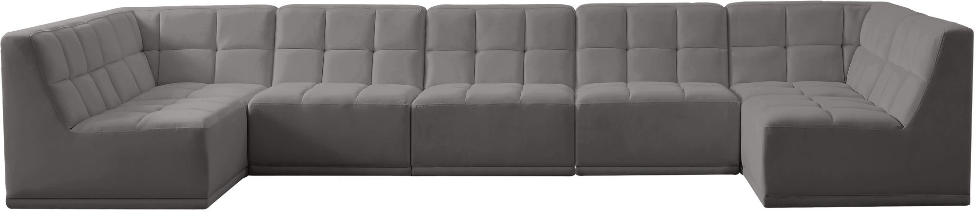 Relax 158" 7-Piece Velvet Modular U-Shape Sectional