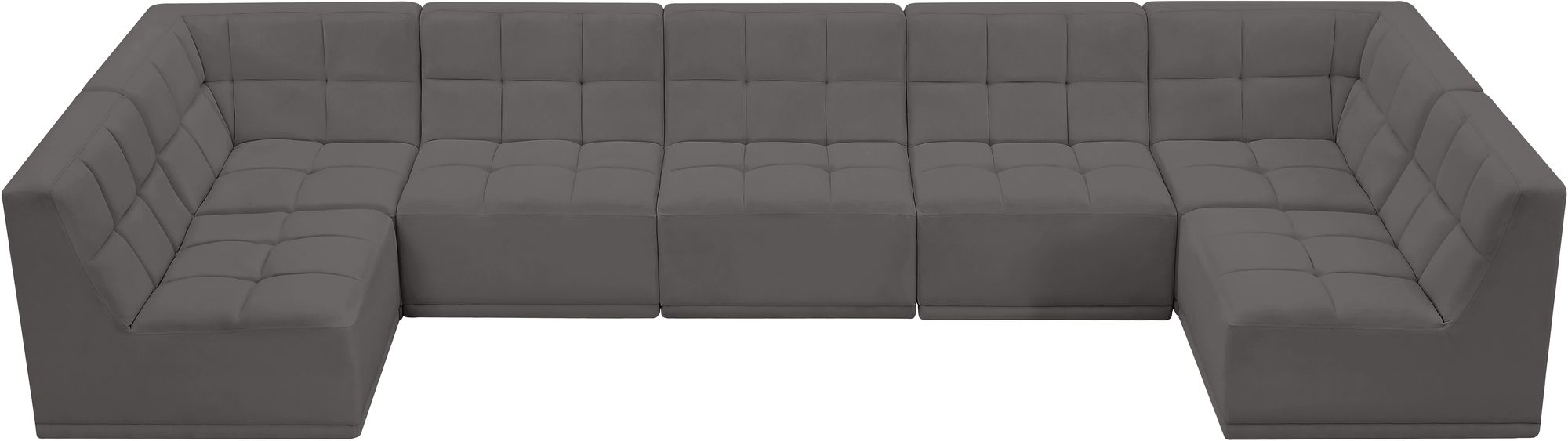 Relax 158" 7-Piece Velvet Modular U-Shape Sectional