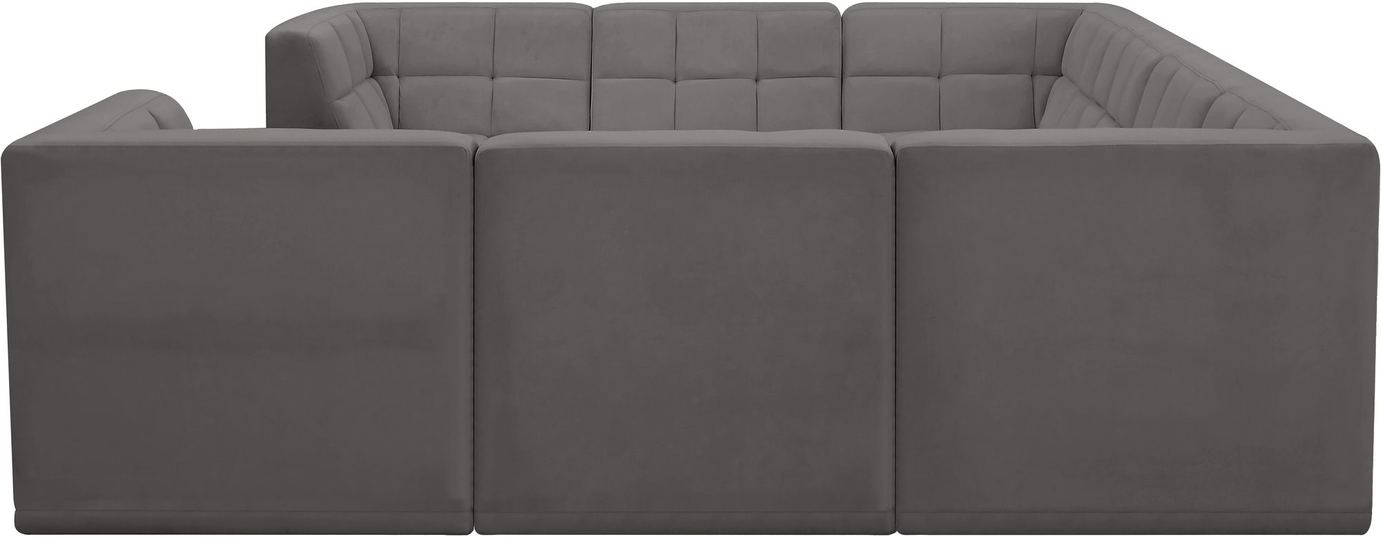 Relax 128" 8-Piece Velvet Modular U-Shape Sectional