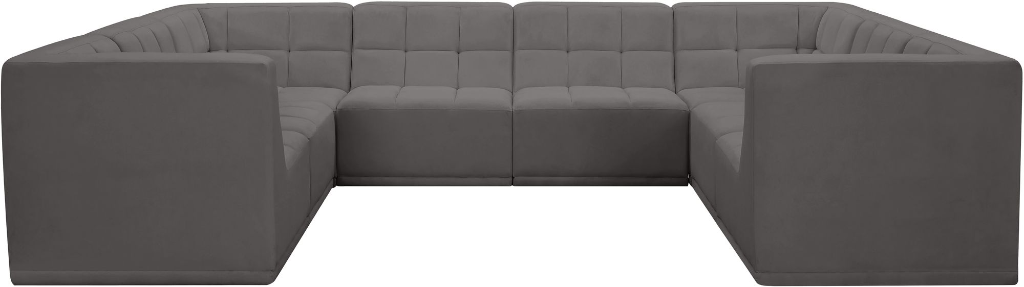 Relax 128" 8-Piece Velvet Modular U-Shape Sectional