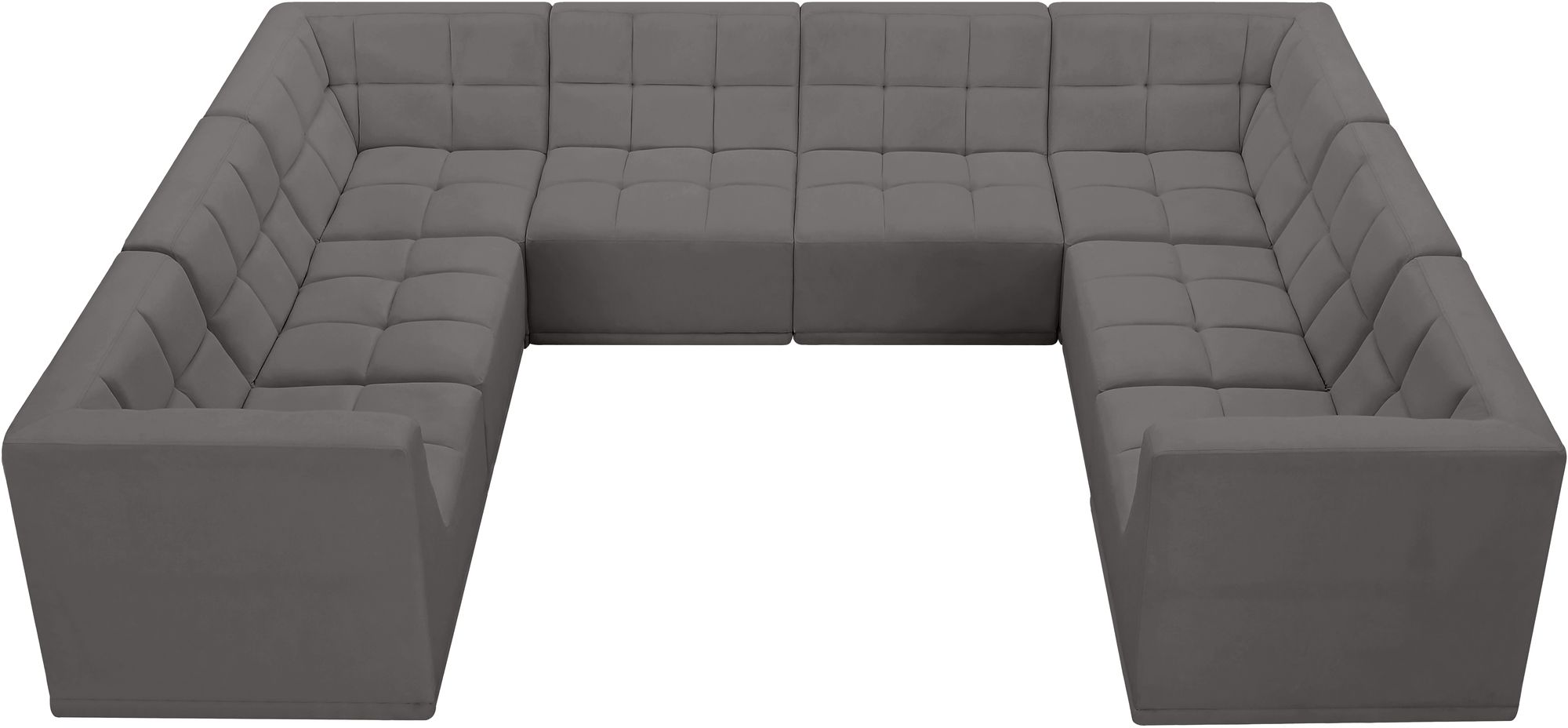Relax 128" 8-Piece Velvet Modular U-Shape Sectional