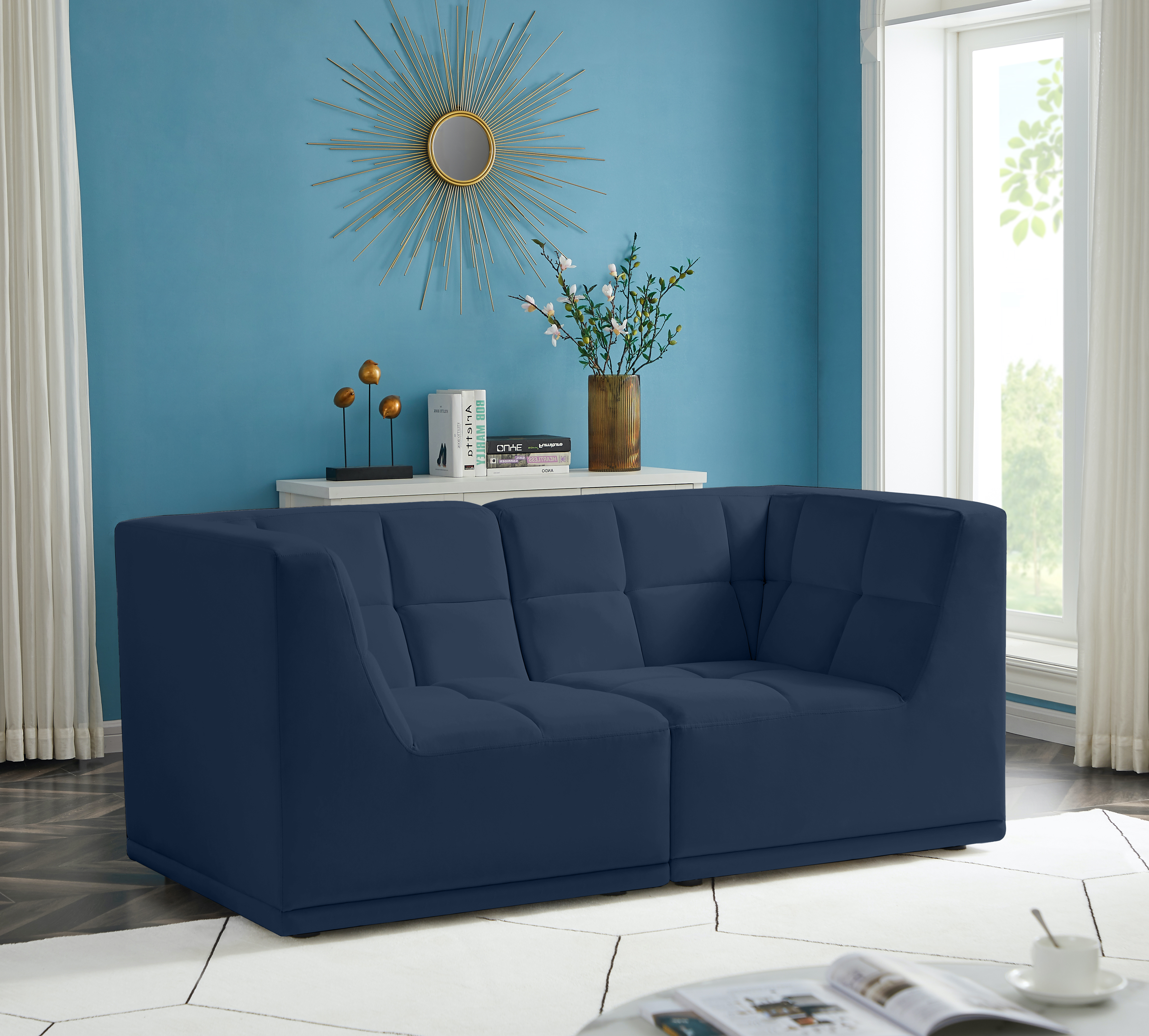 Relax 68" Velvet Modular Sofa