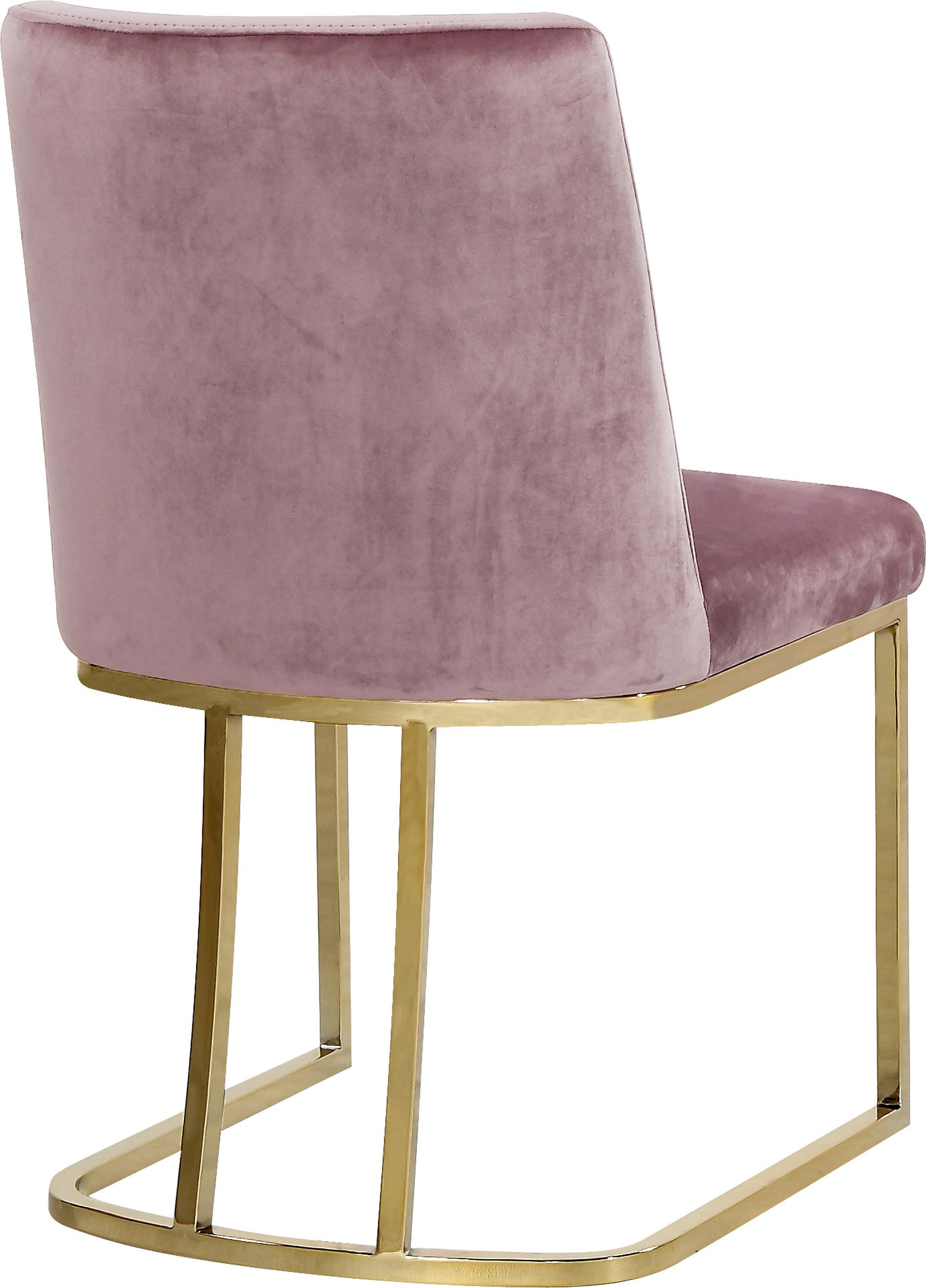 Heidi Velvet Dining Chair with Polished Gold Metal Frame