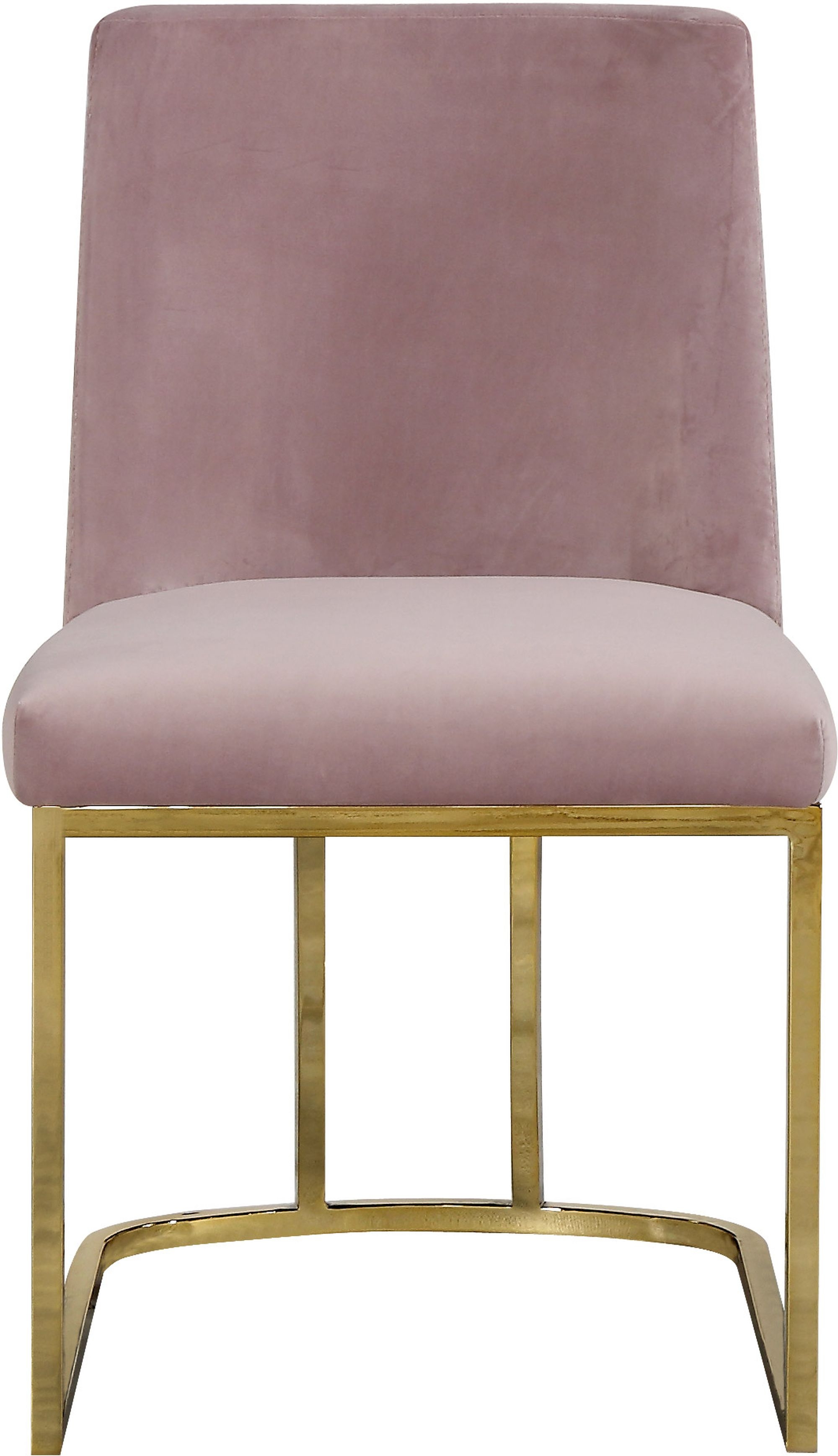 Heidi Velvet Dining Chair with Polished Metal Frame