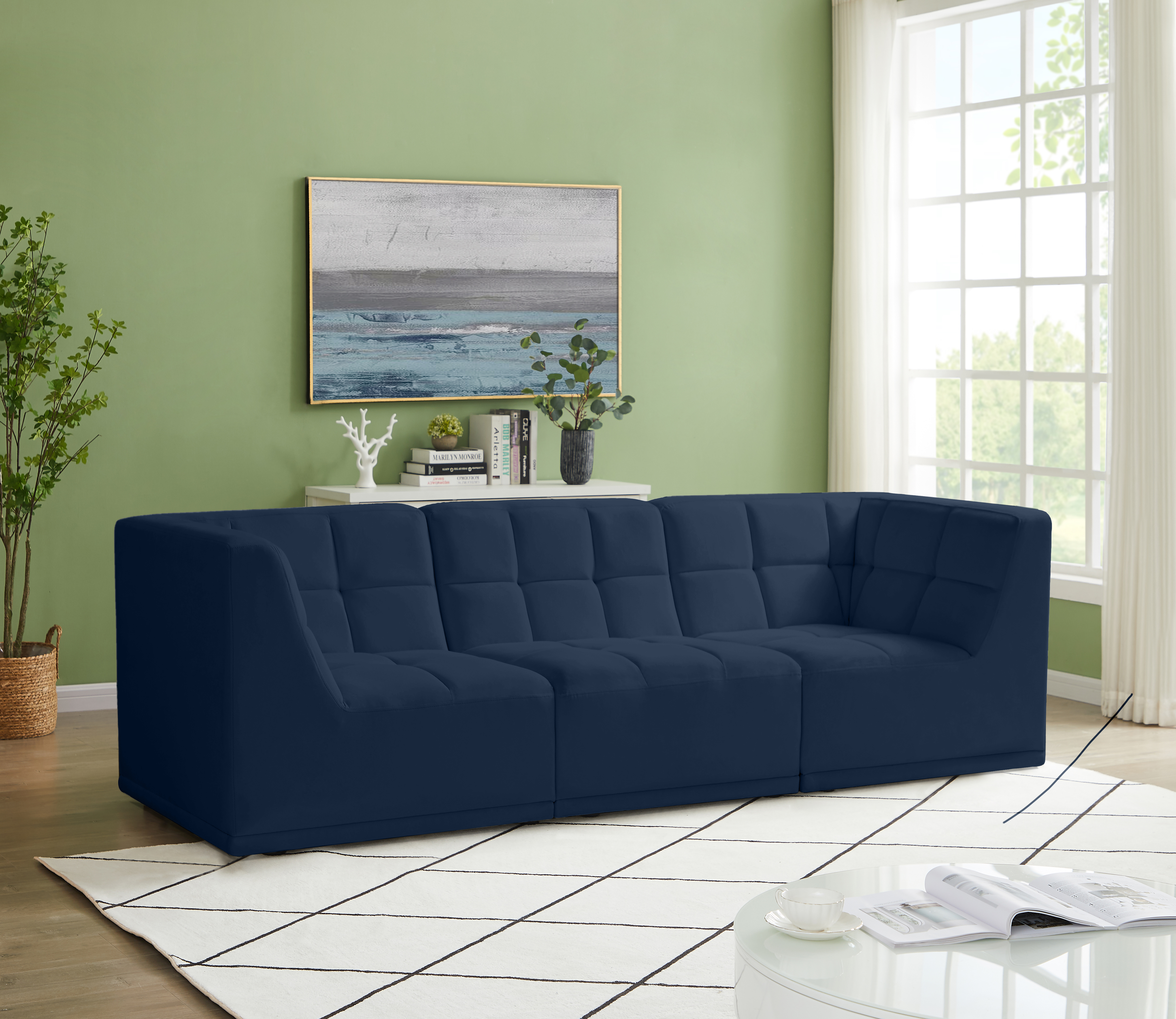 Relax 98" Velvet Modular Sofa