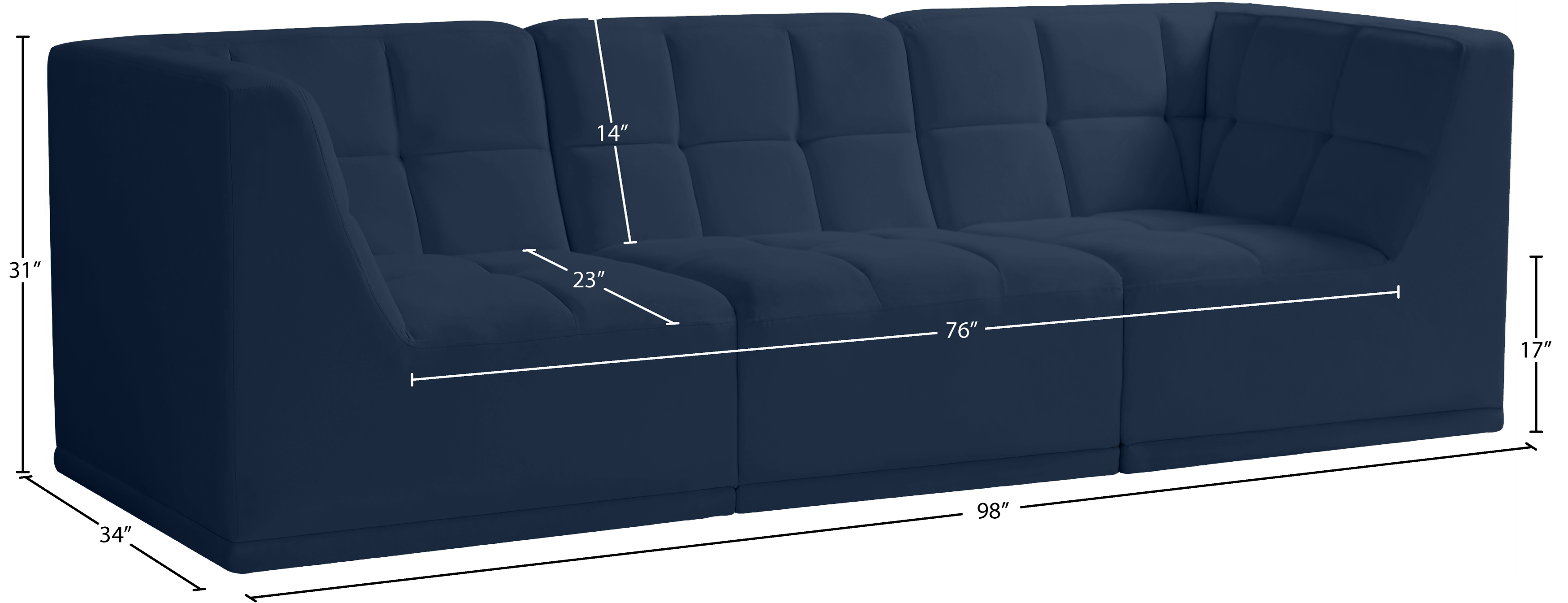 Relax 98" Velvet Modular Sofa