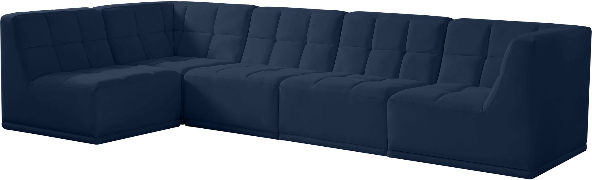 Relax 128" 5-Piece Velvet Modular Sectional