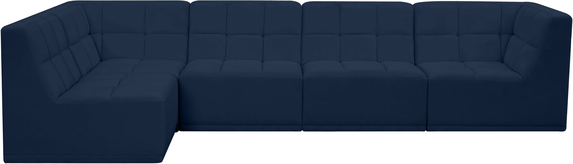 Relax 128" 5-Piece Velvet Modular Sectional