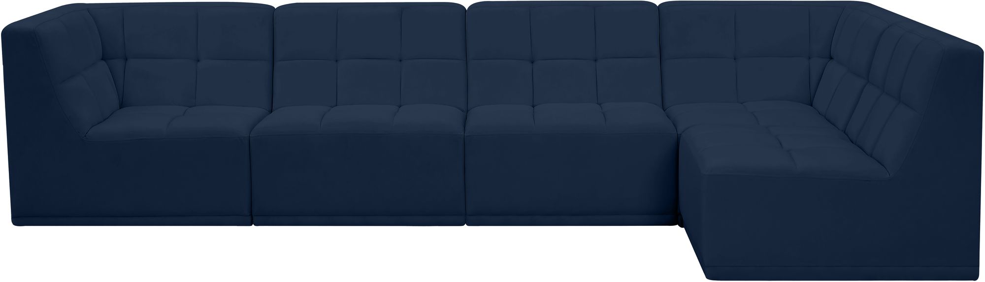 Relax 128" 5-Piece Velvet Modular Sectional