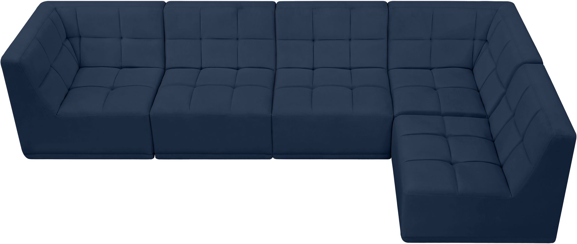 Relax 128" 5-Piece Velvet Modular Sectional