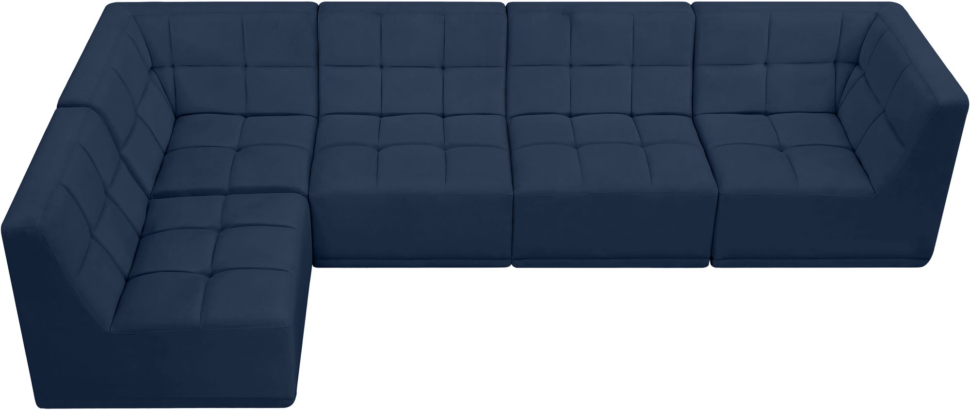 Relax 128" 5-Piece Velvet Modular Sectional
