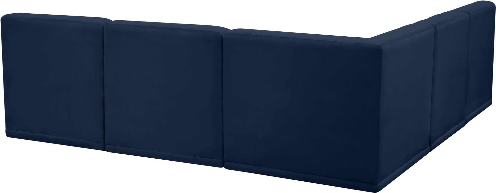 Meridian Relax 98" 5-Pc Blue Velvet Sectional Back