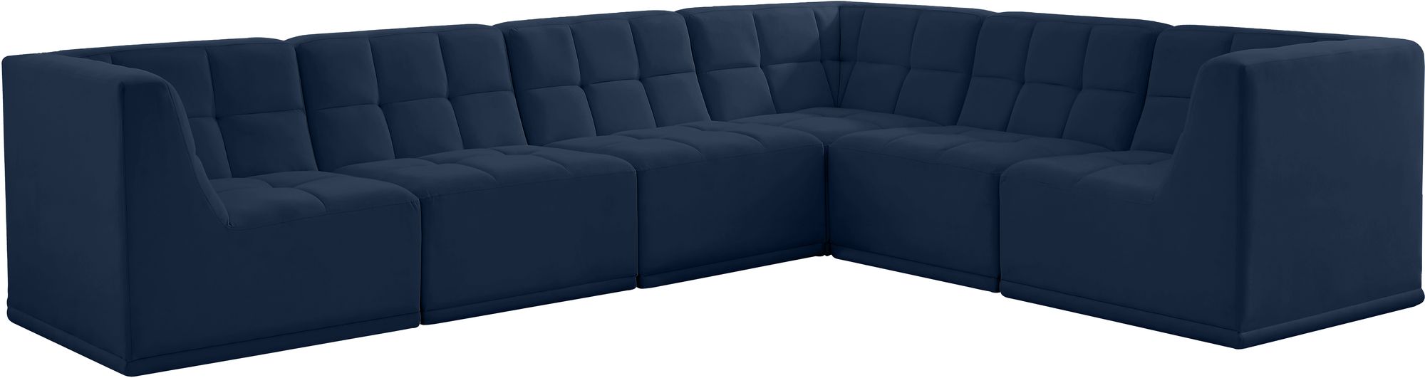 Relax 128" 6-Piece Velvet Modular Sectional