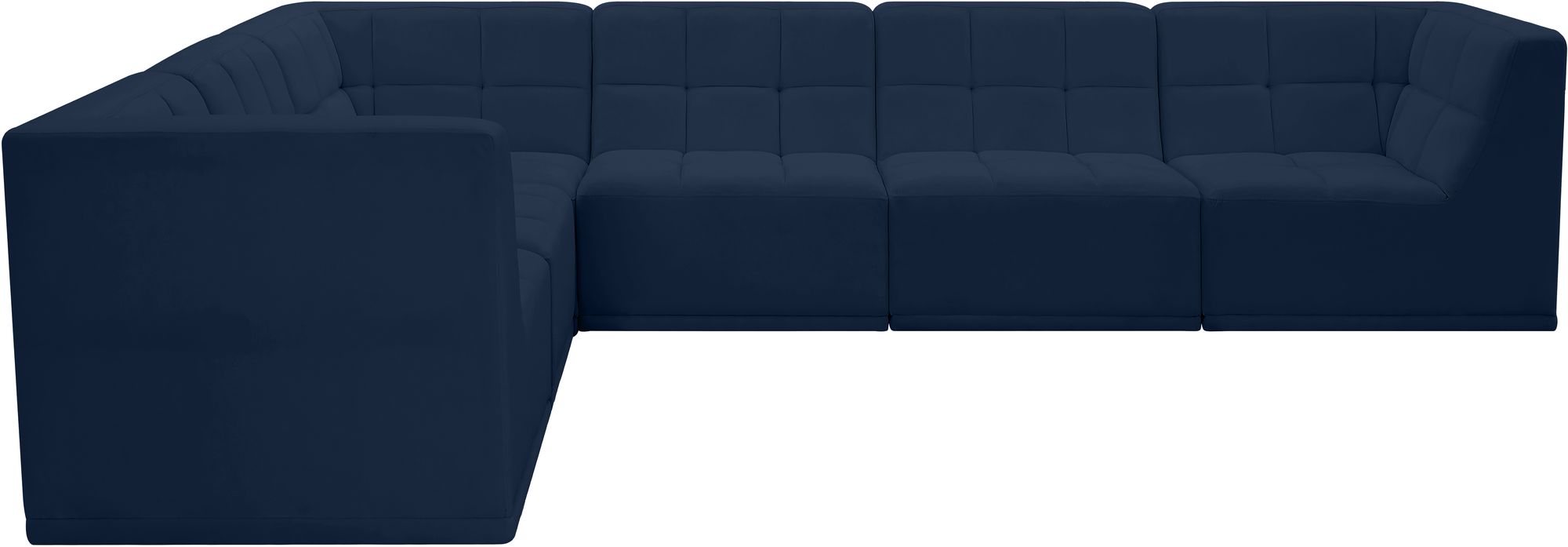 Relax 128" 6-Piece Velvet Modular Sectional