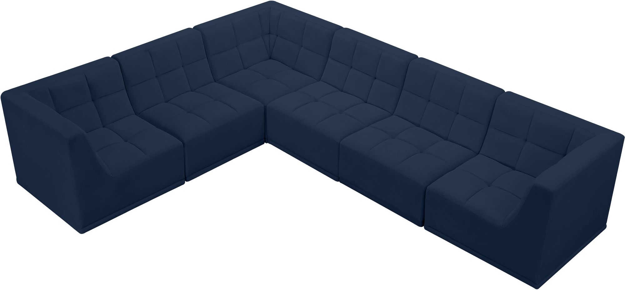 Relax 128" 6-Piece Velvet Modular Sectional