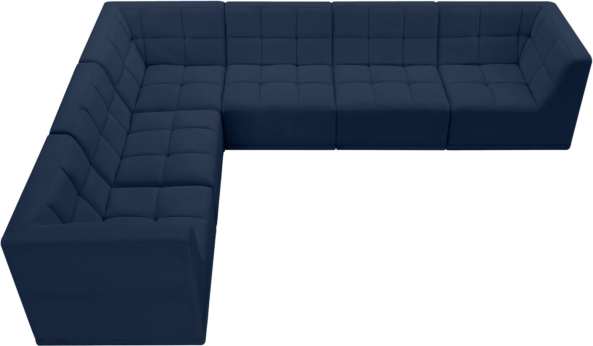 Relax 128" 6-Piece Velvet Modular Sectional