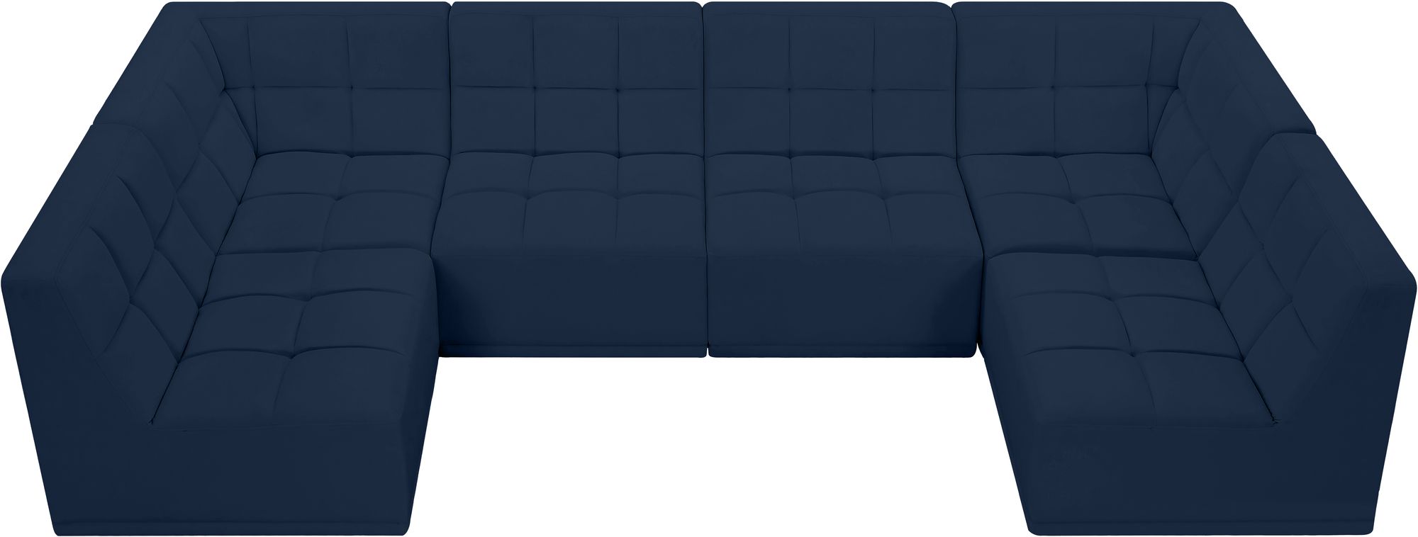 Relax 128" 6-Piece Velvet Modular U-Shape Sectional