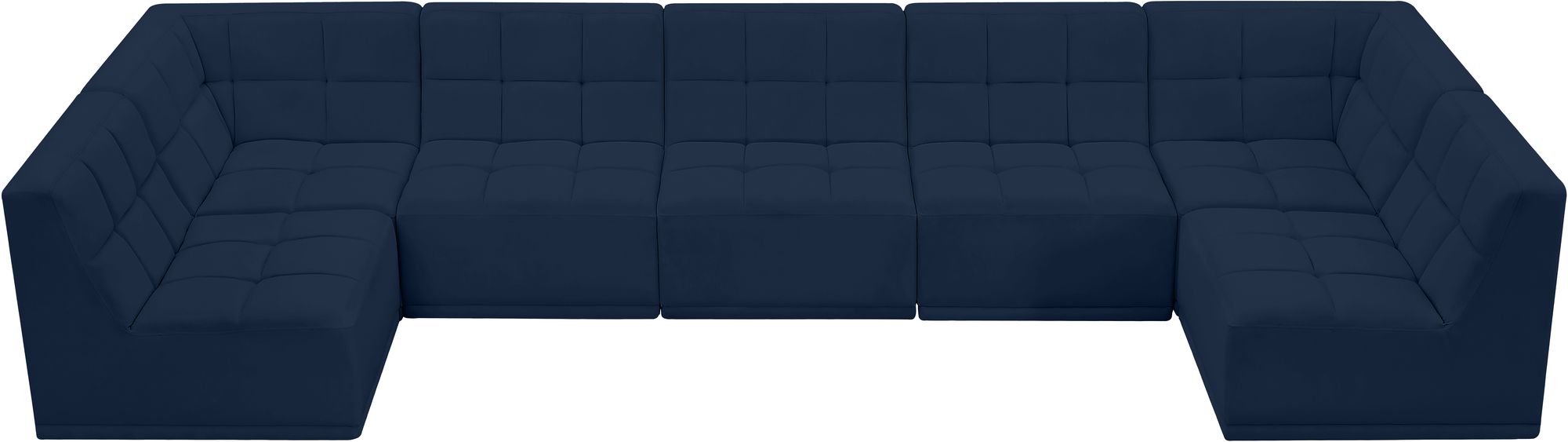Relax 158" 7-Piece Velvet Modular U-Shape Sectional