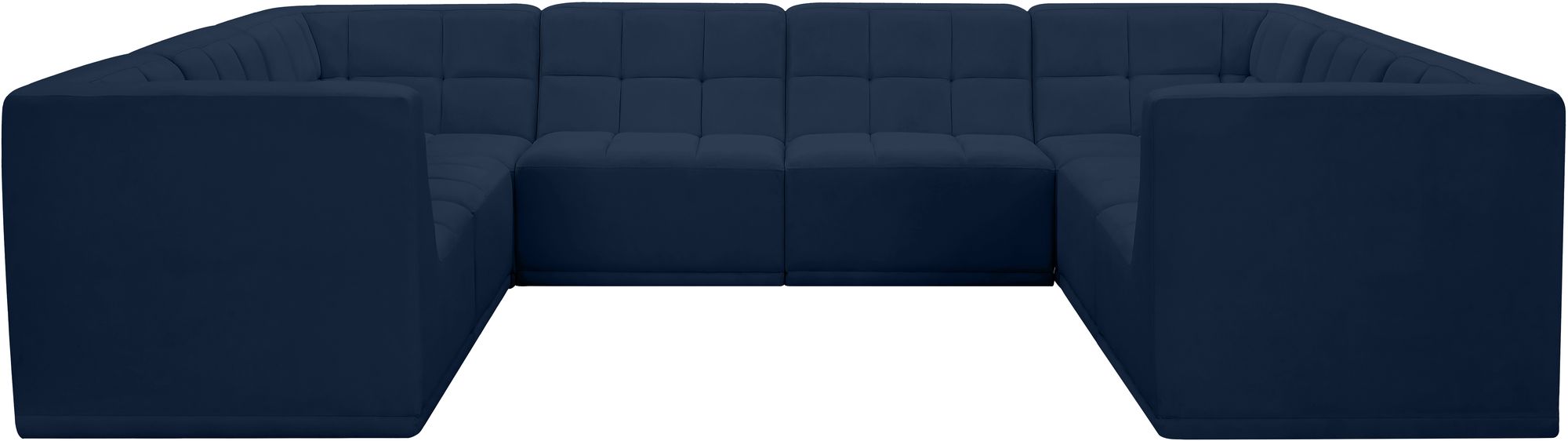 Relax 128" 8-Piece Velvet Modular U-Shape Sectional