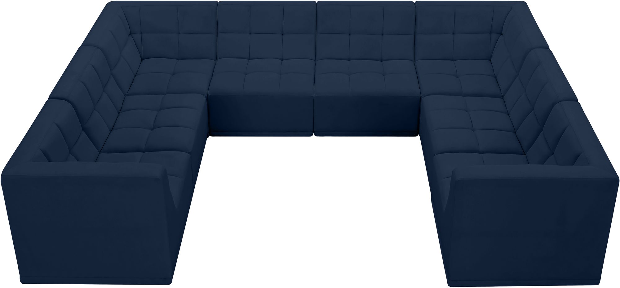 Relax 128" 8-Piece Velvet Modular U-Shape Sectional