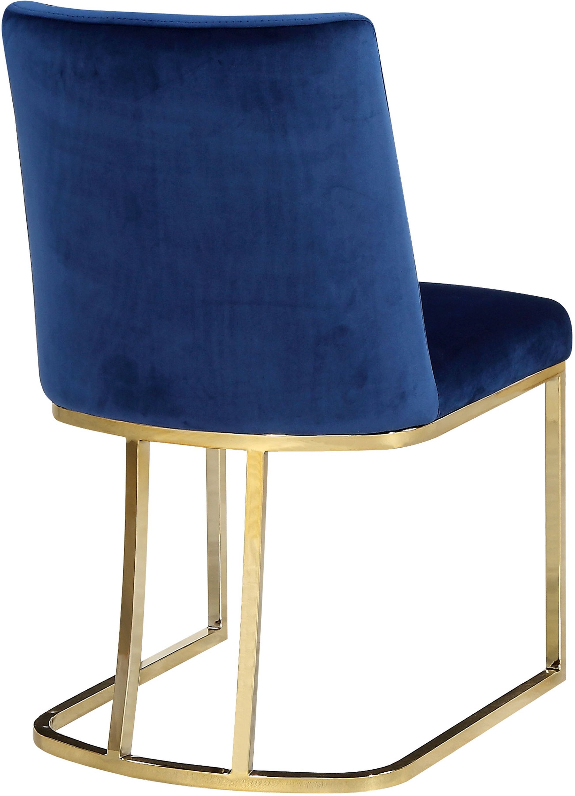 Heidi Velvet Dining Chair with Polished Metal Frame