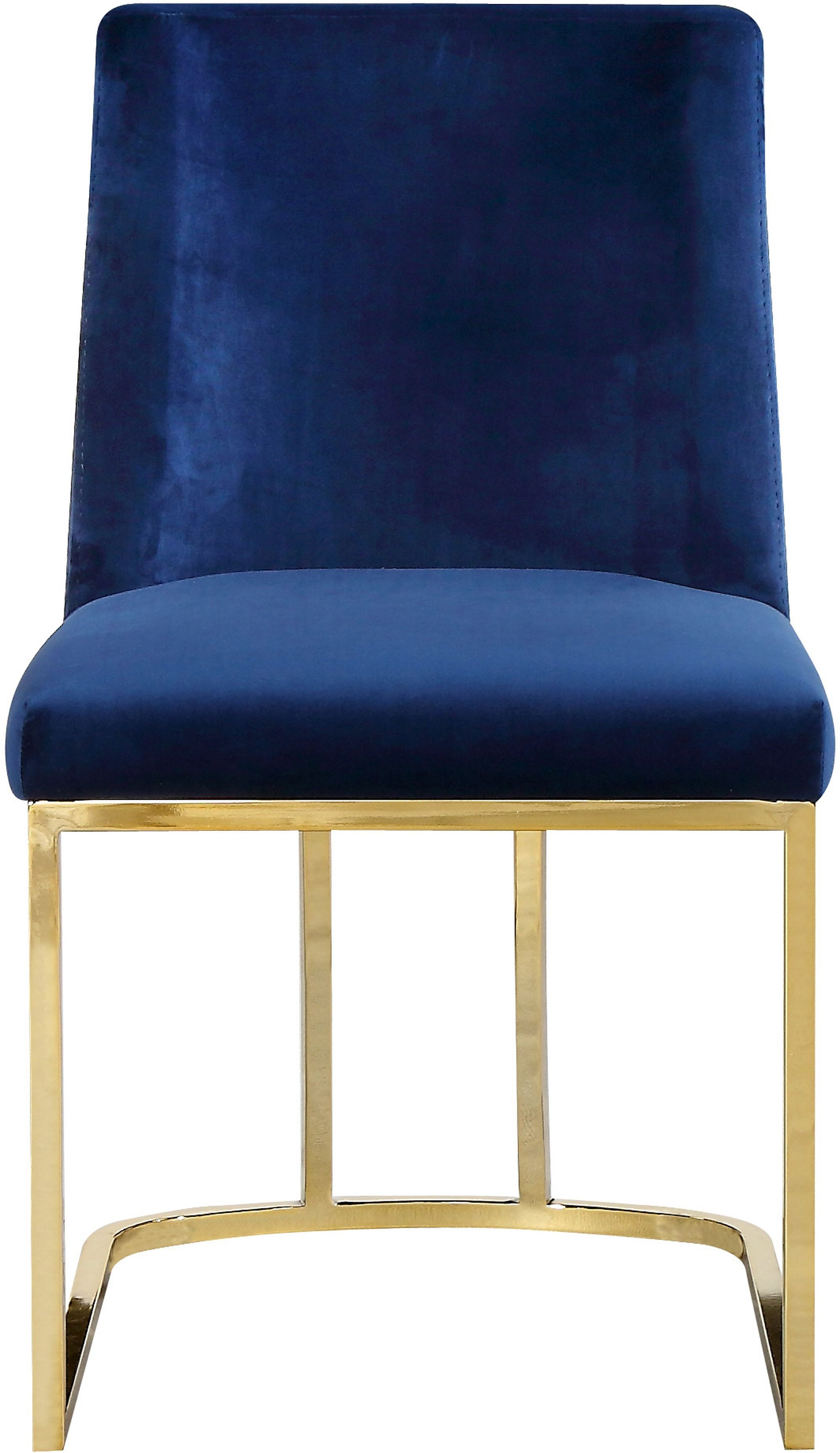 Heidi Velvet Dining Chair with Polished Metal Frame