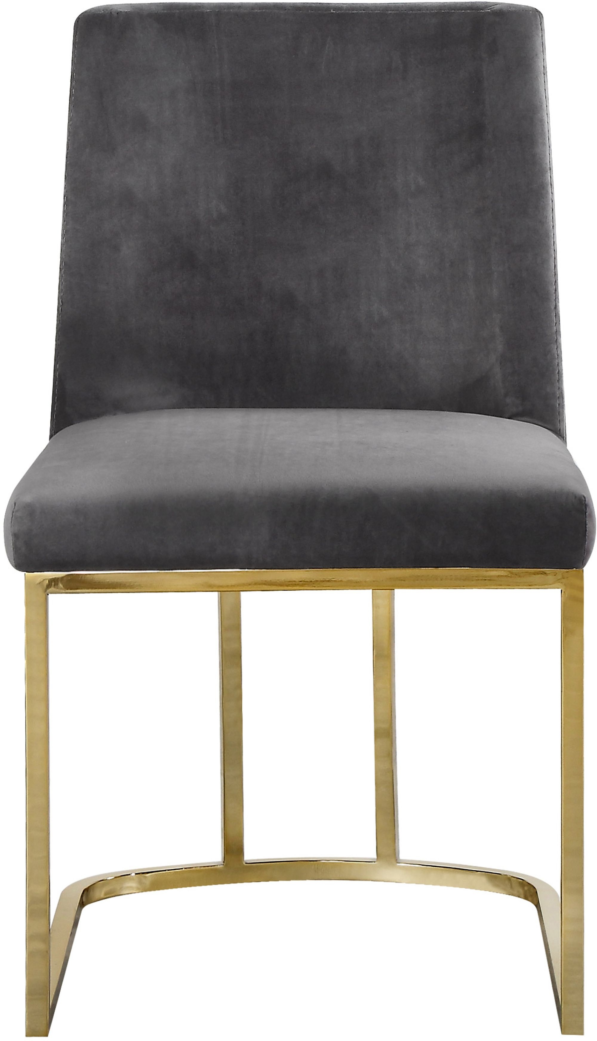 Heidi Velvet Dining Chair with Polished Metal Frame