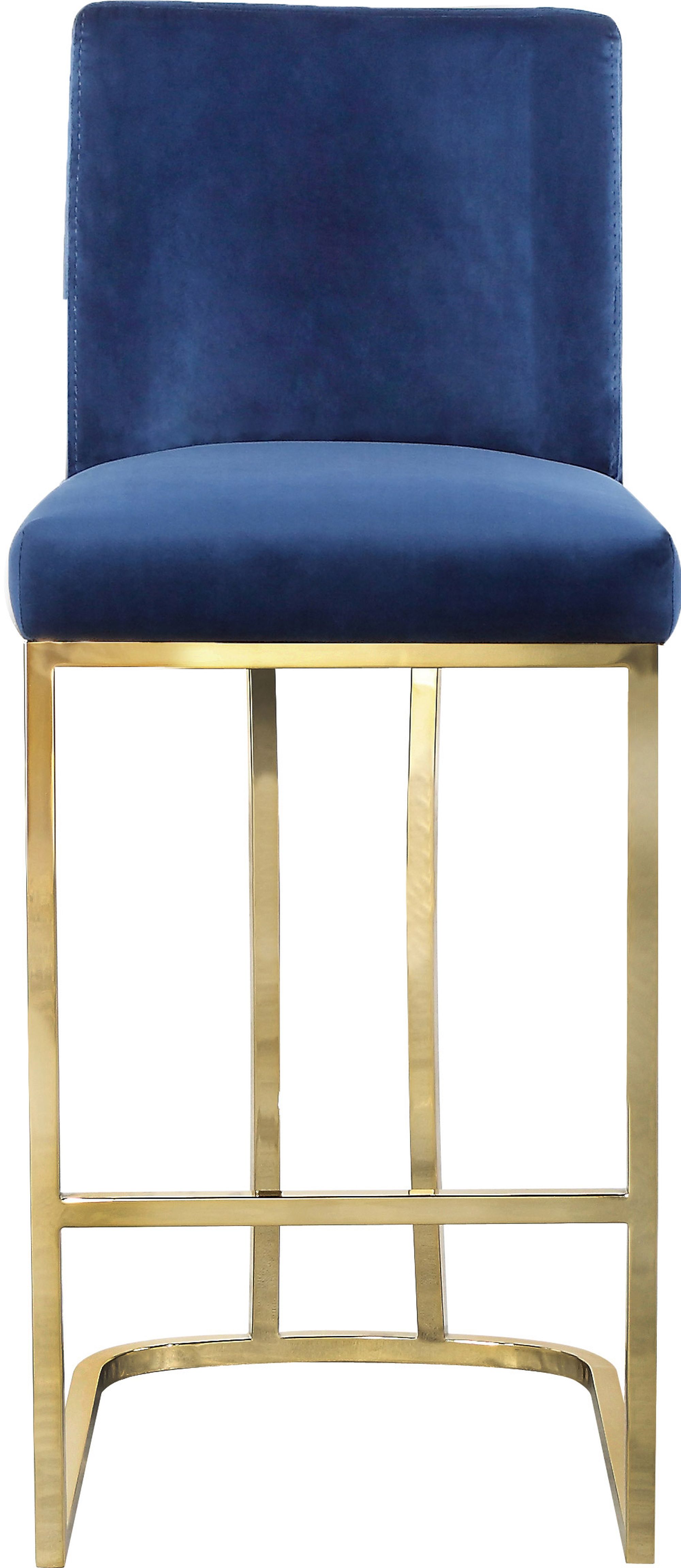 Heidi Velvet Counter Stool with Polished Gold Metal Frame