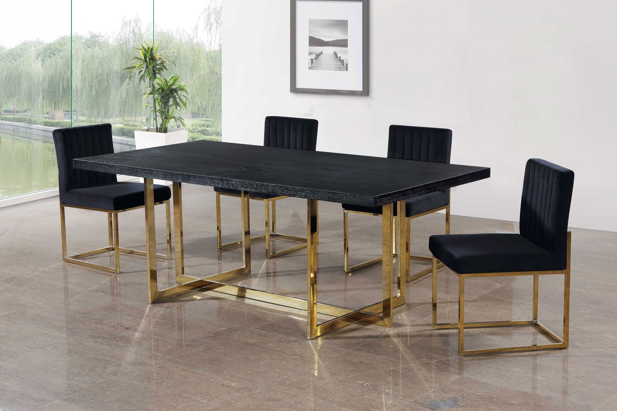 Giselle Velvet Dining Chair with Metal Frame