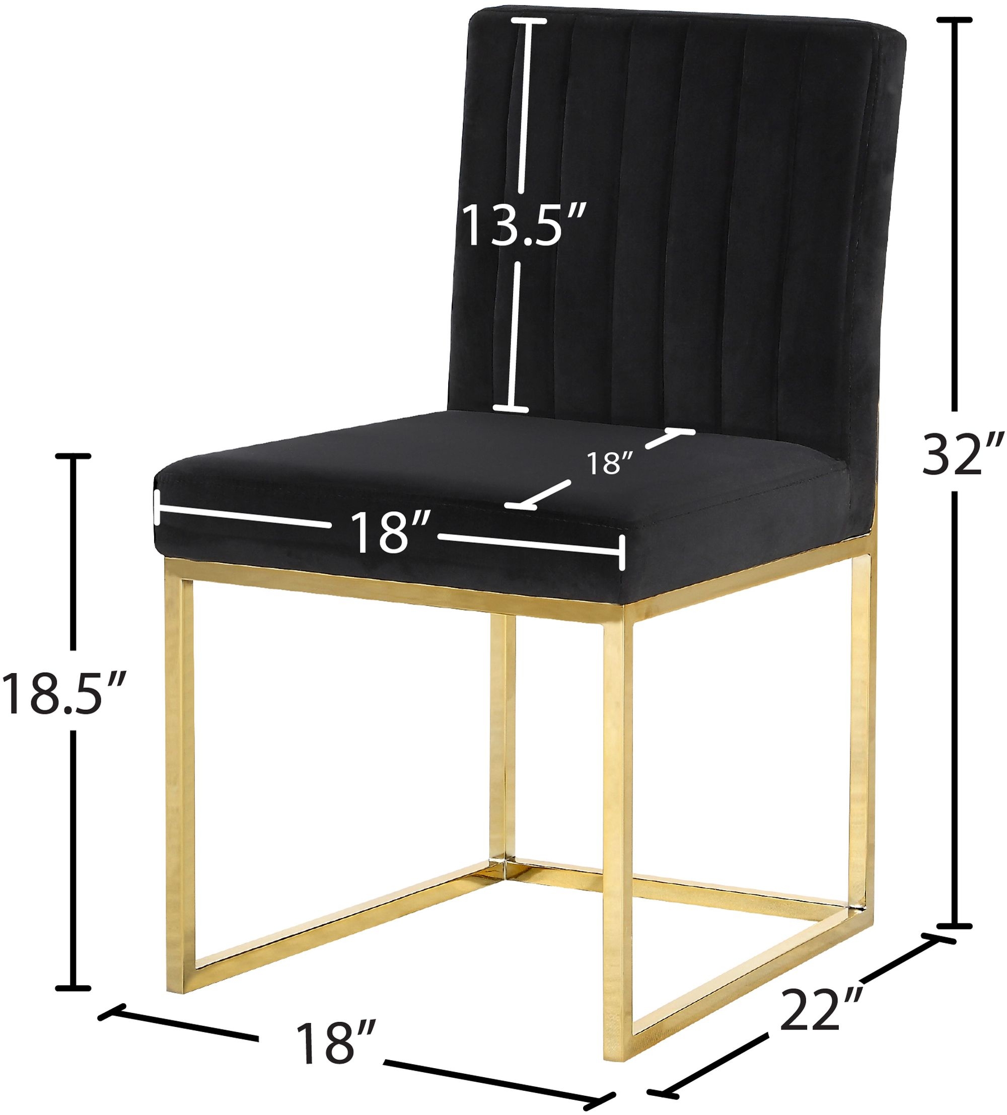 Giselle Velvet Dining Chair with Metal Frame