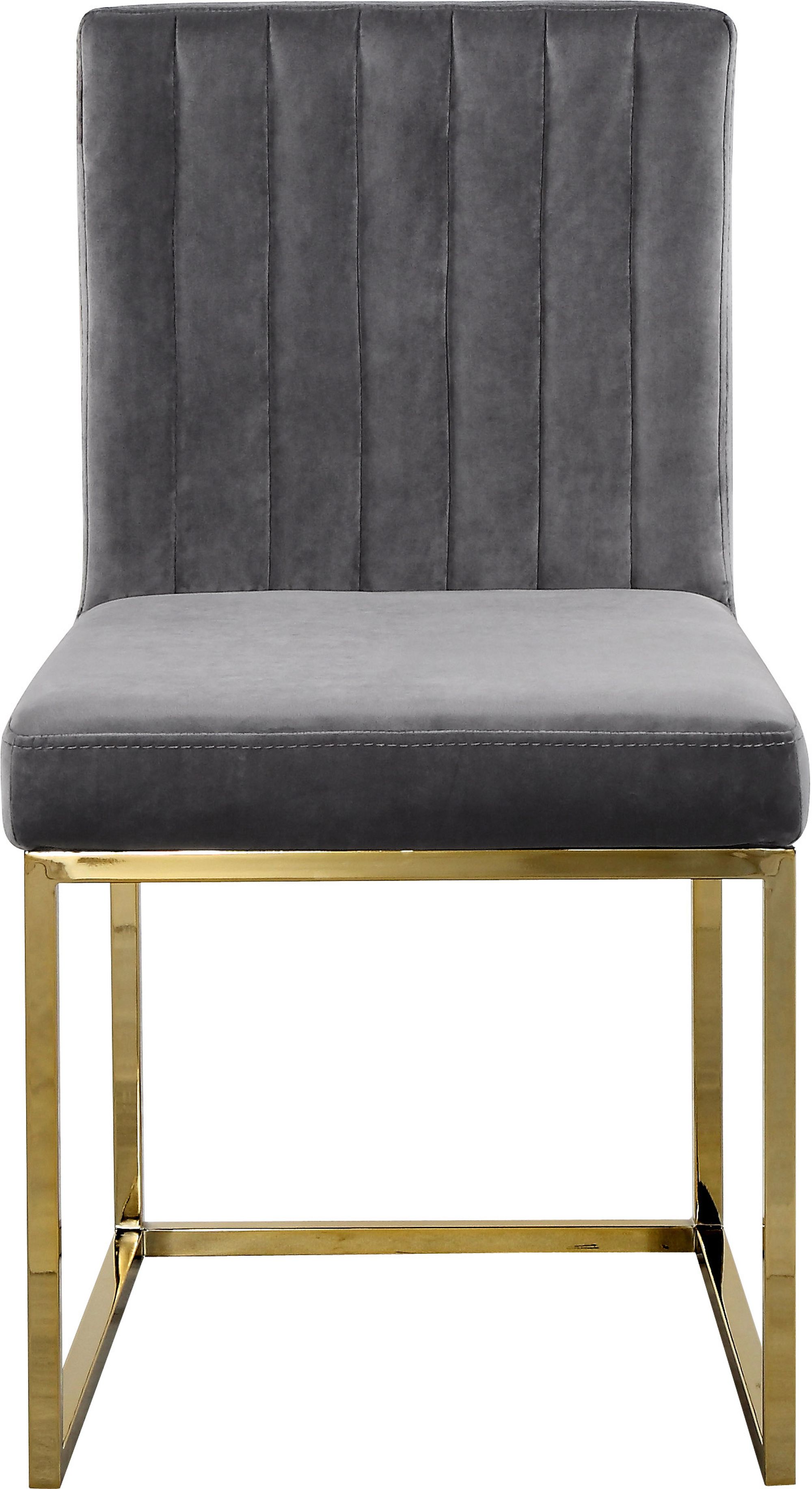 Giselle Velvet Dining Chair with Polished Gold Metal Frame