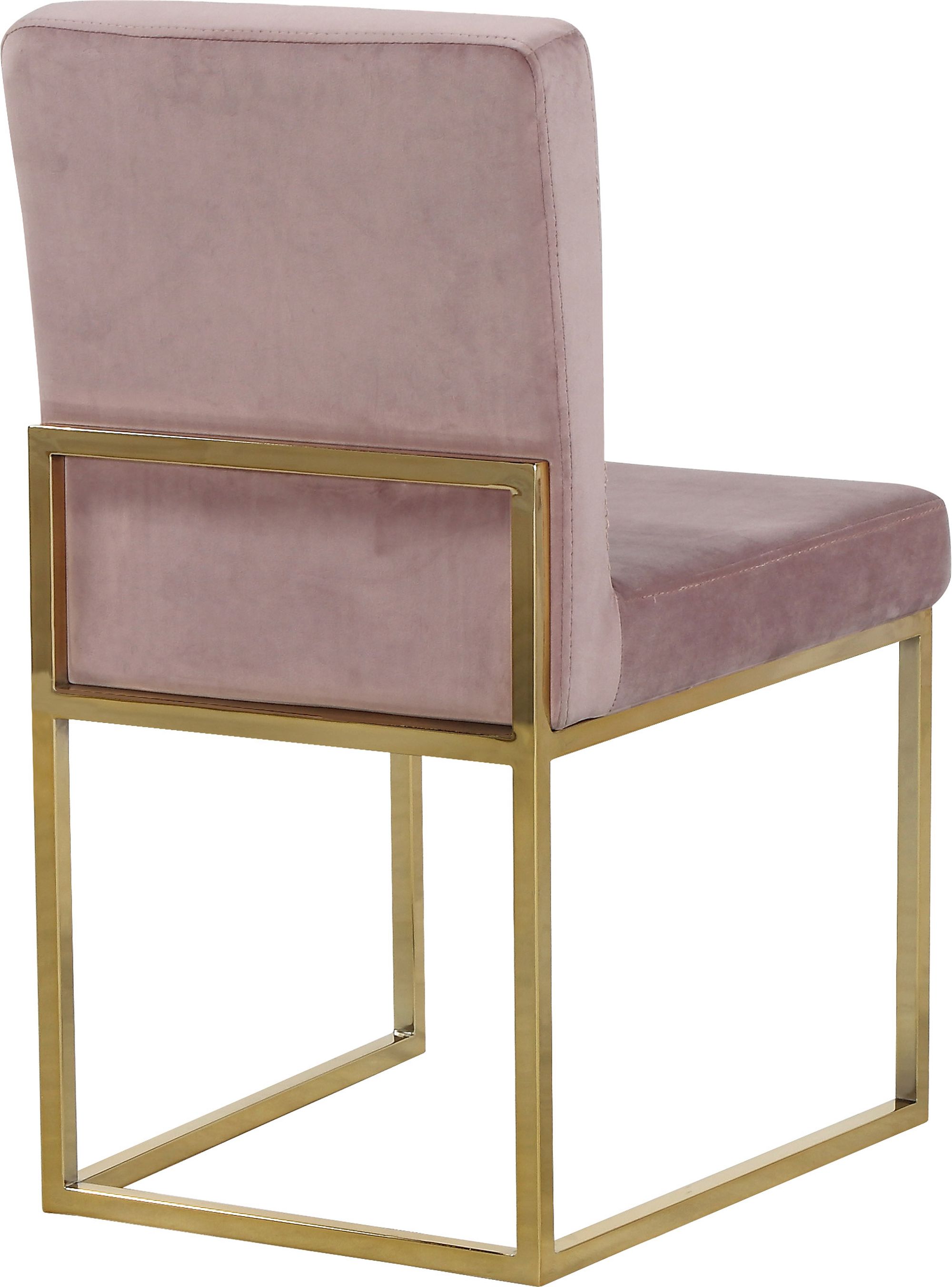 Giselle Velvet Dining Chair with Polished Gold Metal Frame