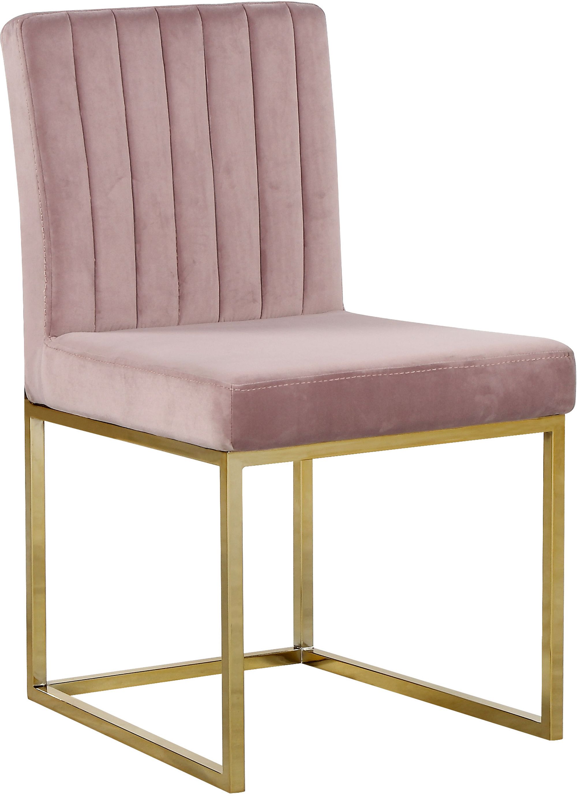 Giselle Velvet Dining Chair with Polished Gold Metal Frame