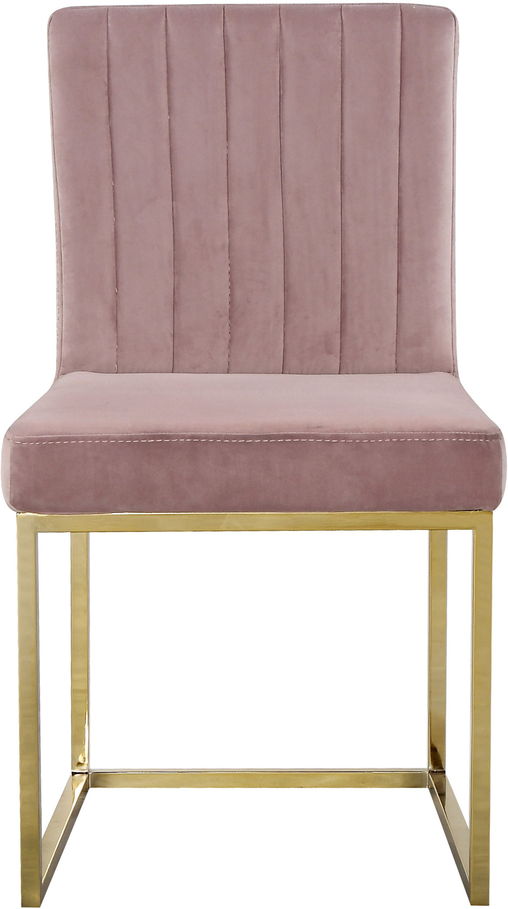 Giselle Velvet Dining Chair with Polished Gold Metal Frame