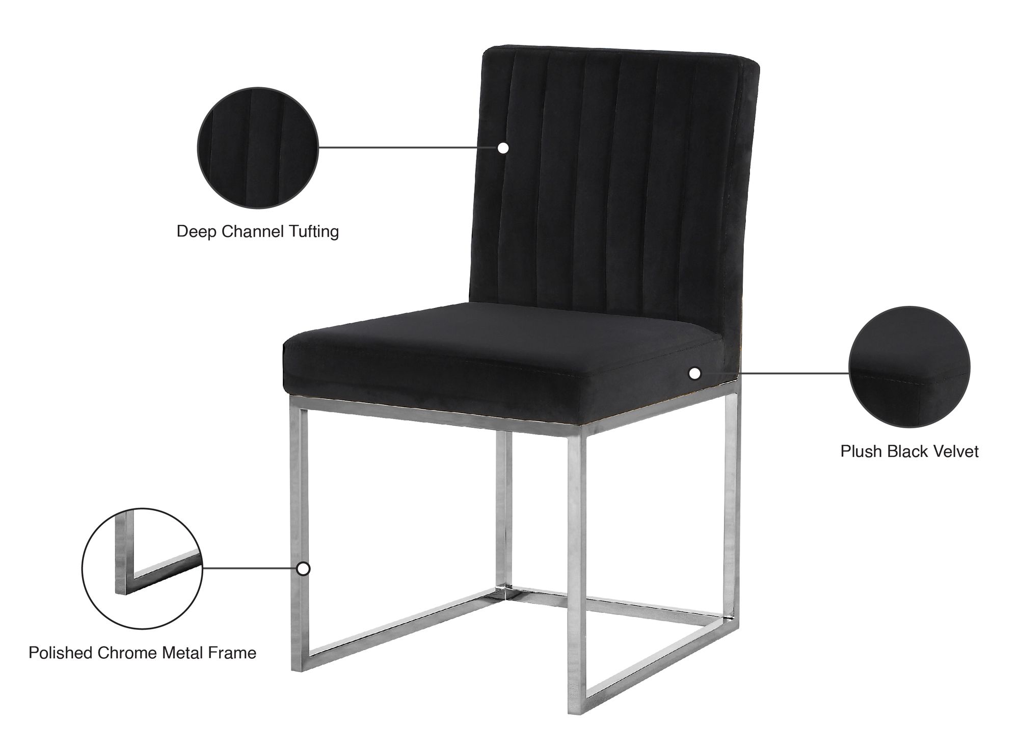 Giselle Velvet Dining Chair with Metal Frame